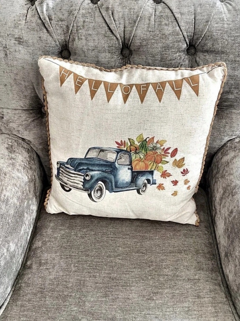 Hello Fall thanksgiving pillow